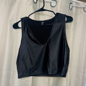 This is a size 1x super cute leather crop top